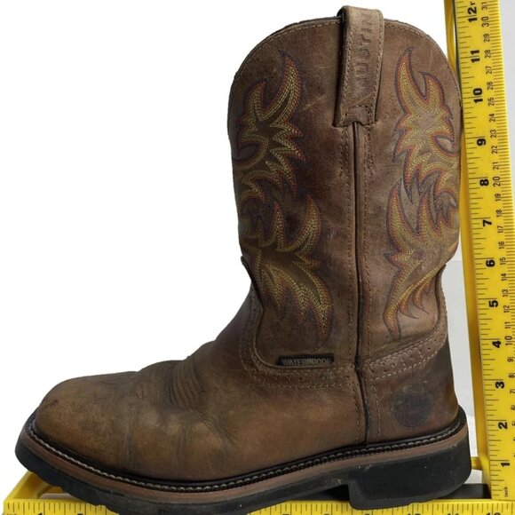 Justin WK4686 Driller Work Leather Square Toe Western Cowboy Boots Men's 7.5 D - Picture 10 of 12
